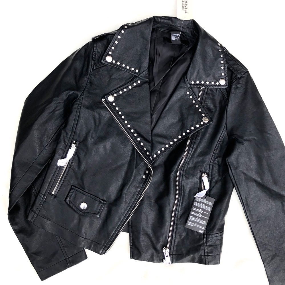 Forever 21 Studded Leather Jacket coat
